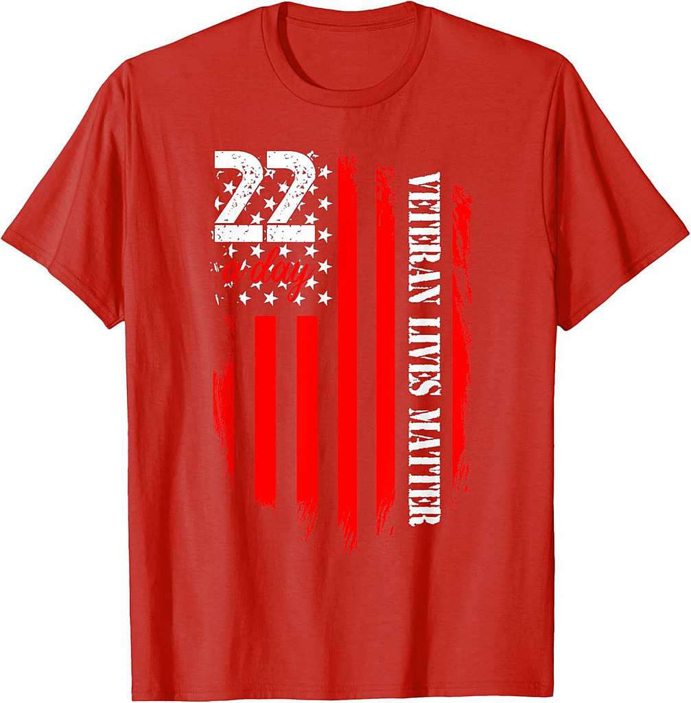 Veteran Lives Matter Suicide Awareness Ptsd Veteran 22 Day T-Shirt