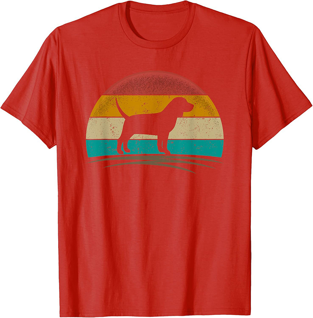 Beagle Dog Retro 70s Silhouette Breed Beagle T-Shirt for Men Women Girls