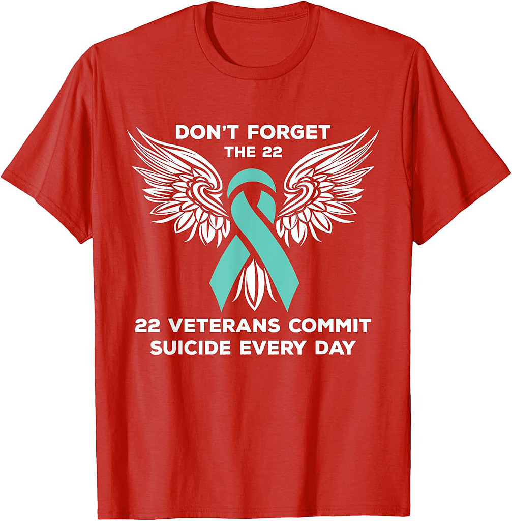 22 Veterans every Day  PTSD Awareness Ribbon T-Shirt
