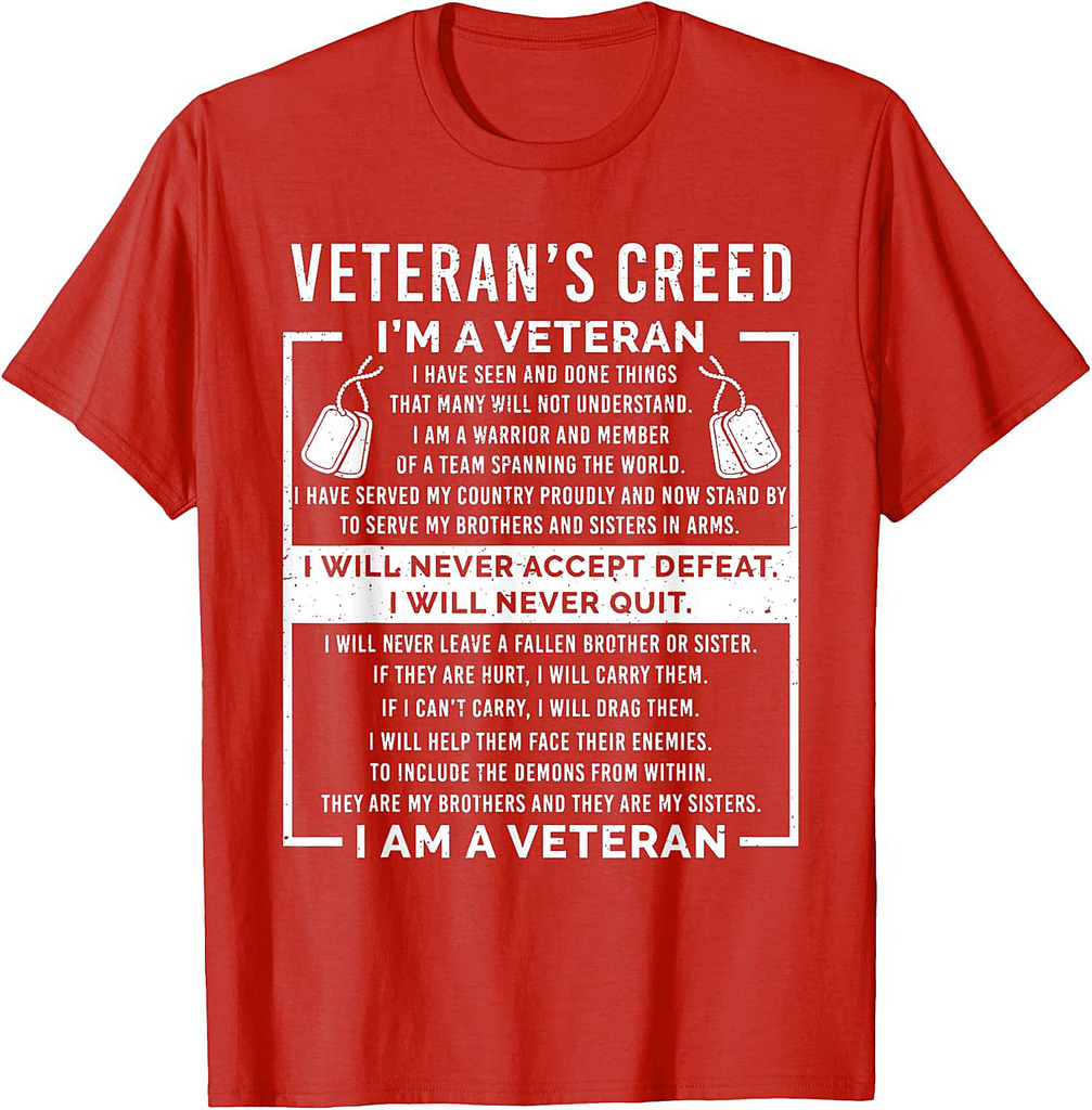 Veteran's creed Patriot War USA Oath Grandpa T-Shirt