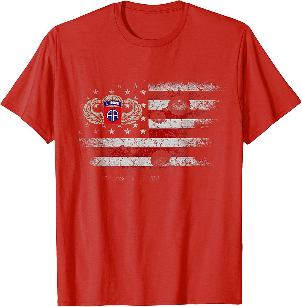 82nd Army Airborne Division Flag Tshirt, Veterans Day Gift T-Shirt
