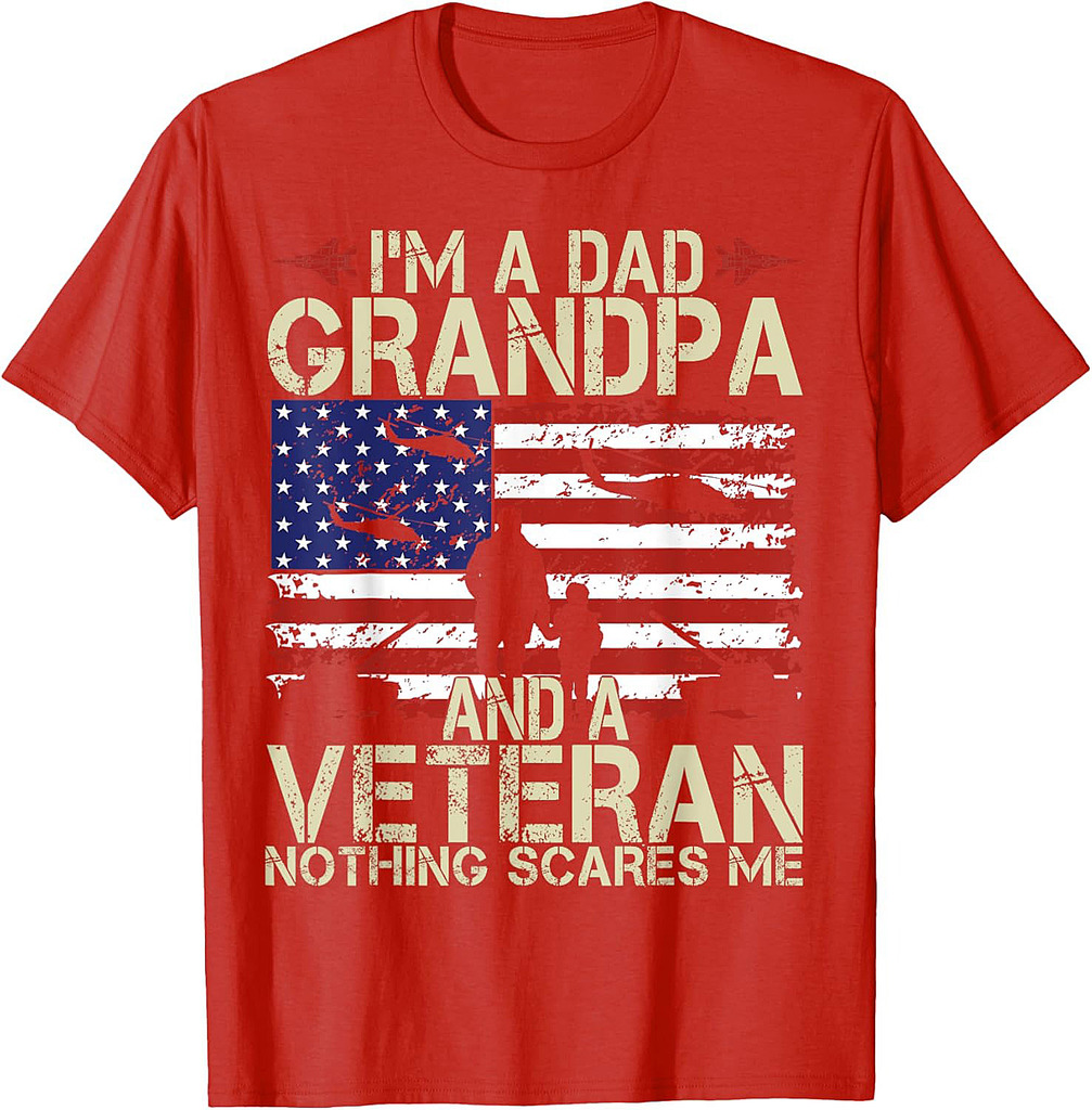 I'm A Dad Grandpa And Veteran Fathers Day Papa Grandpa Gifts T-Shirt