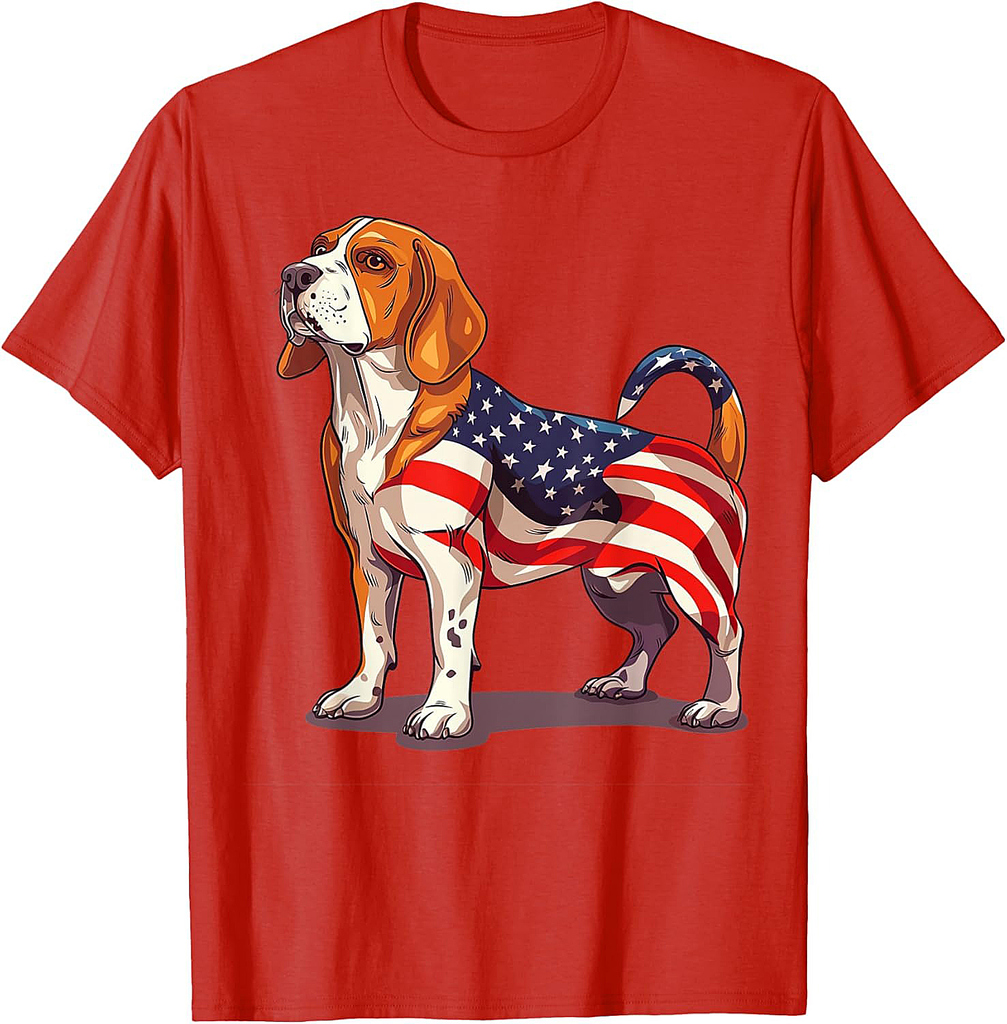 Beagle Dog 4th of July American Flag Beagle Gifts for Women T-Shirt