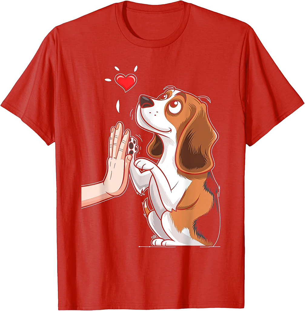 Beagle Love Heart Dog Paw Companionship Animals T-Shirt