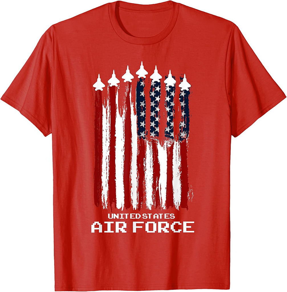 Vintage US Air Force Veterans USA American Flag 4th of July T-Shirt