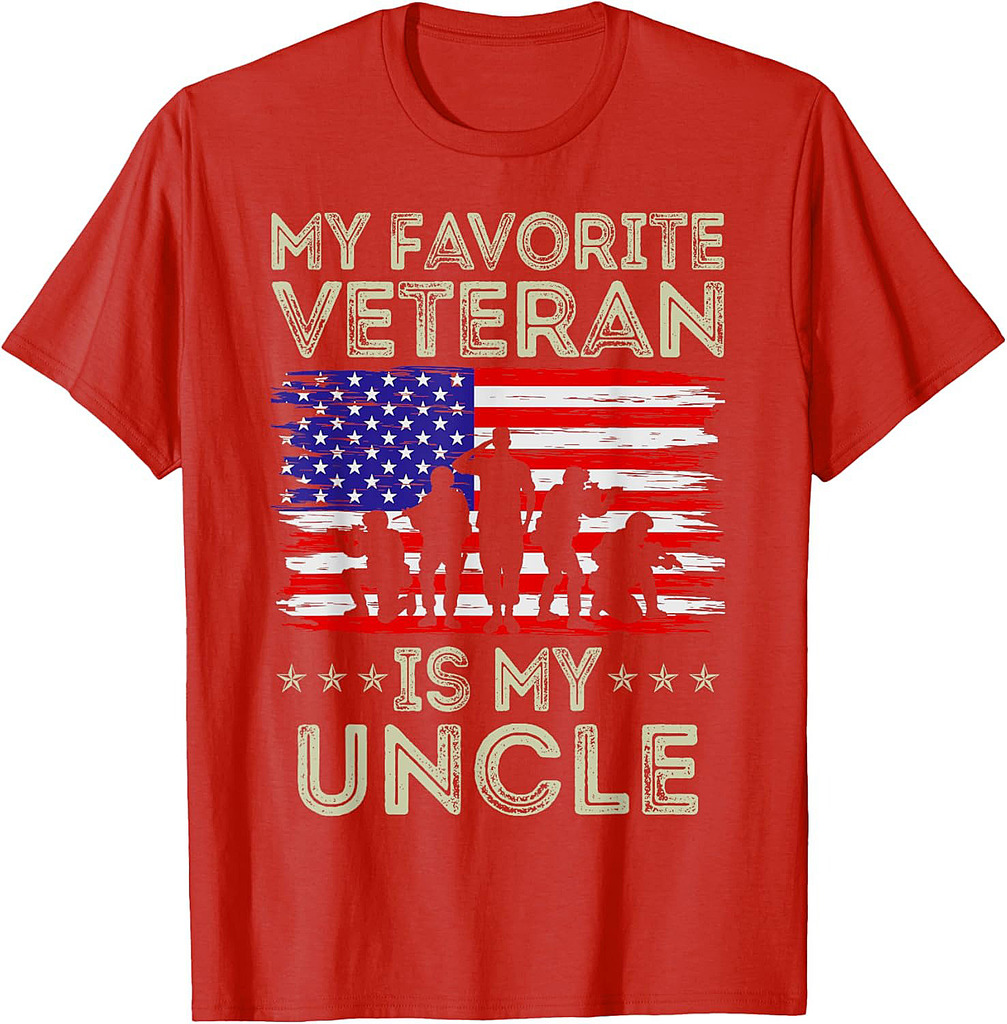 My Favorite Veteran Is My Uncle American Flag Veterans Day T-Shirt