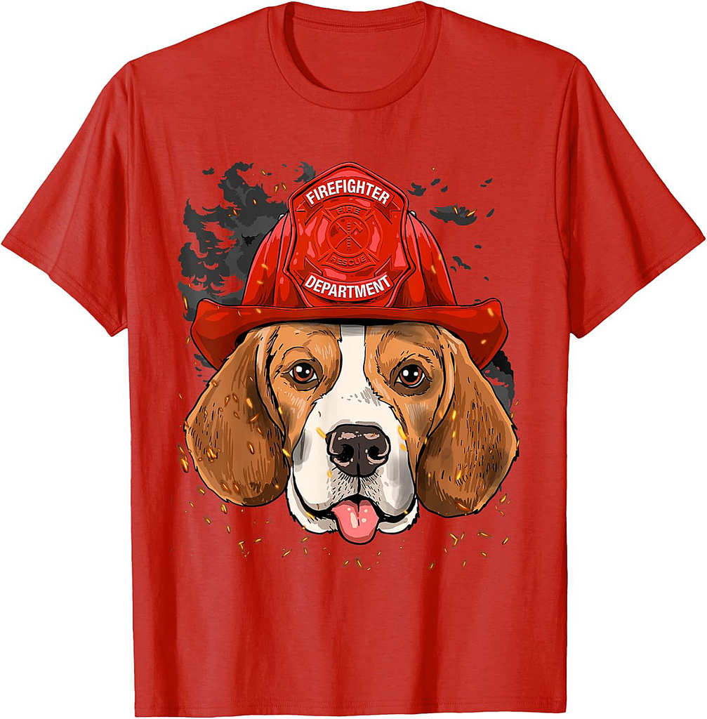 Beagle Firefighter Beagle Dog Lover T-Shirt