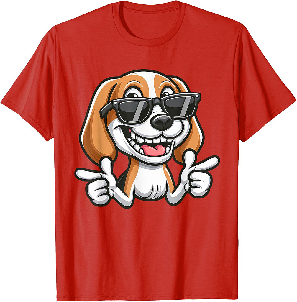 Cool Cute Beagle Cartoon Dog T-shirt