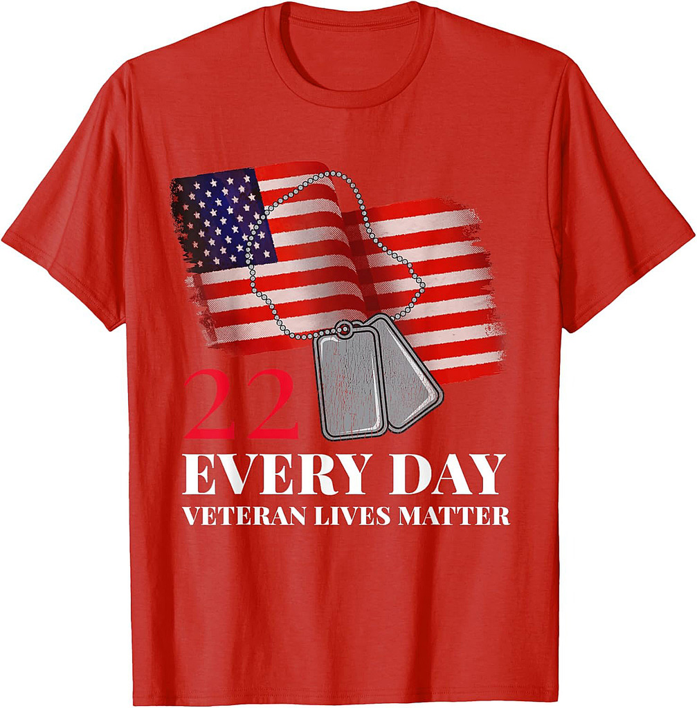 22 Every Day Veteran Lives Matter Veteran Suicide Awareness T-Shirt