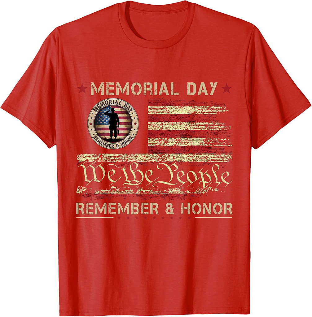 Veterans Day 2025 USA Memorial Day Red Poppy Flower Military T-Shirt
