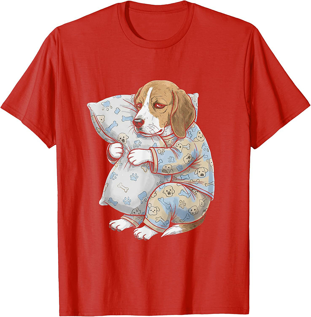 Funny Sleepy Beagle Pajama Men Women T-Shirt