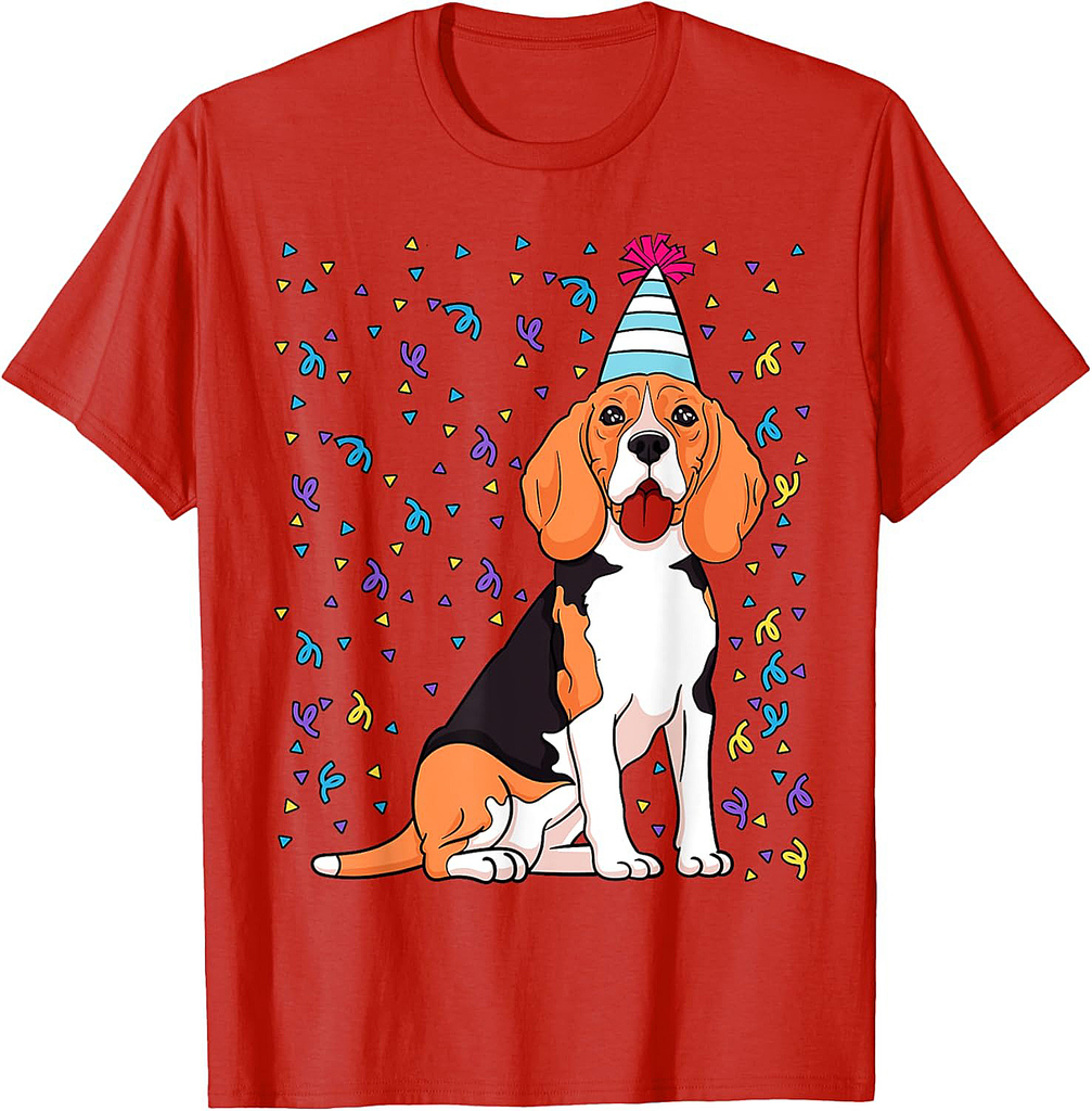 Beagle Dog Birthday Celebration Animal Bday Party Lover T-Shirt
