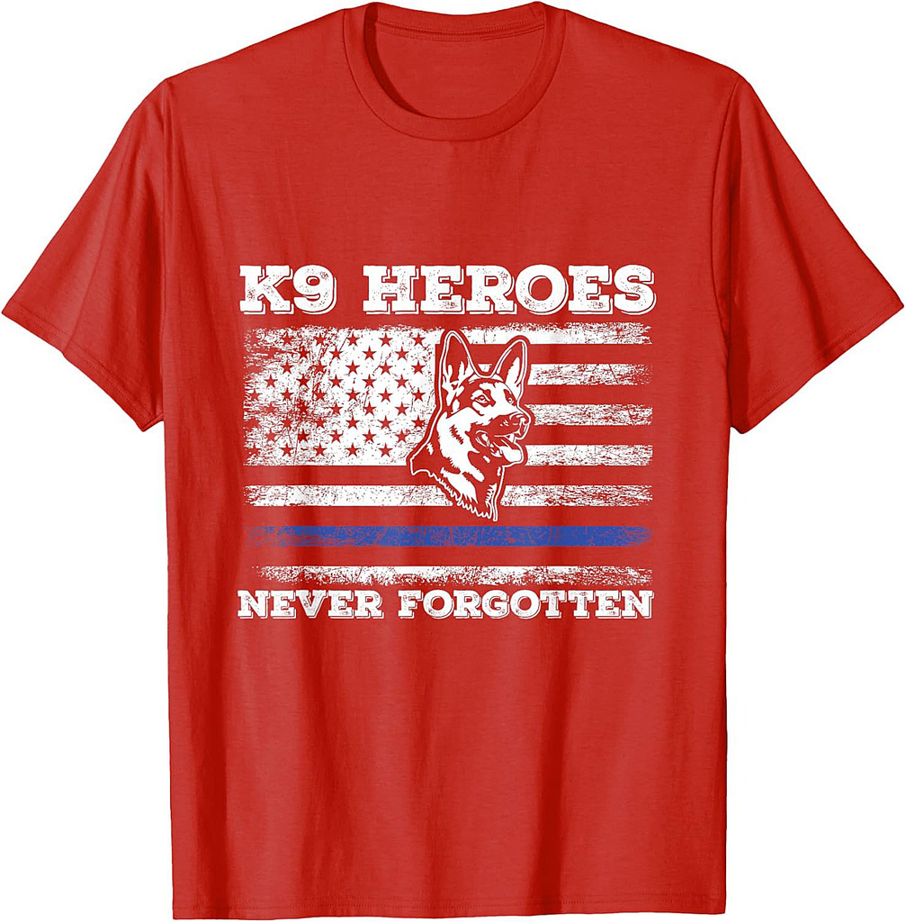 K9 Veteran Military Working Dog USA US Flag K9 Veterans Day T-Shirt