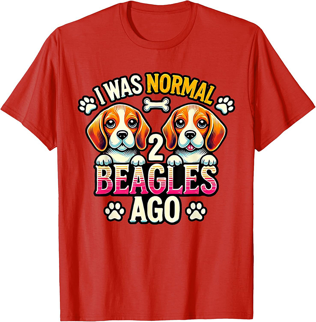 I Was Normal 2 Beagles Ago Funny Cute Beagle Lover Dog Puppy T-Shirt for Men Women
