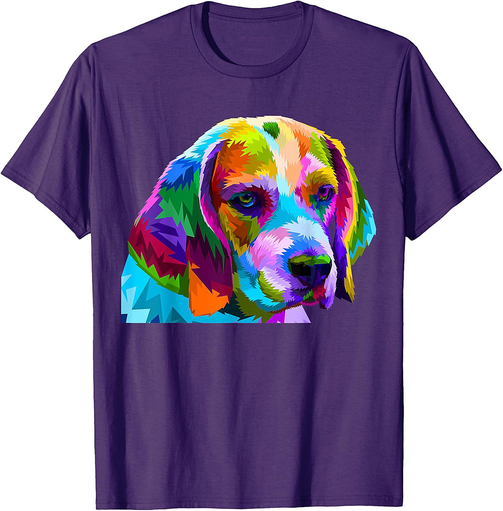 Beagle in Colorful Pop Art Design for Dog Owners Men Women T-Shirt