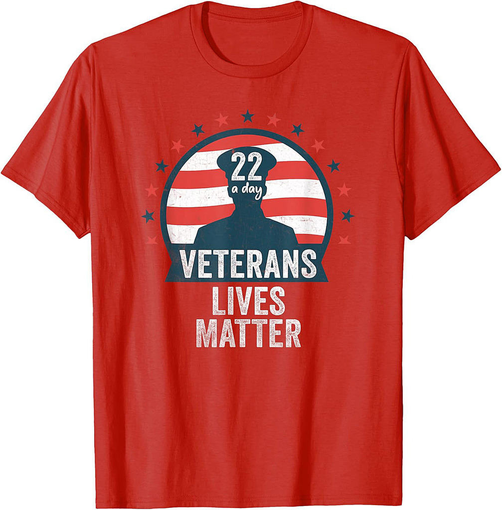 Twenty-two A Day Veterans Lives Matter Veteran Gift Idea T-Shirt