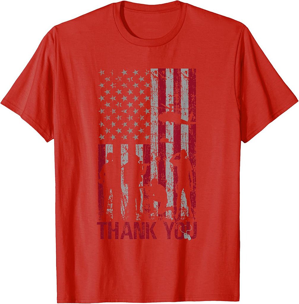 Thank You Memorial Day Veteran Military Flag Design American T-Shirt