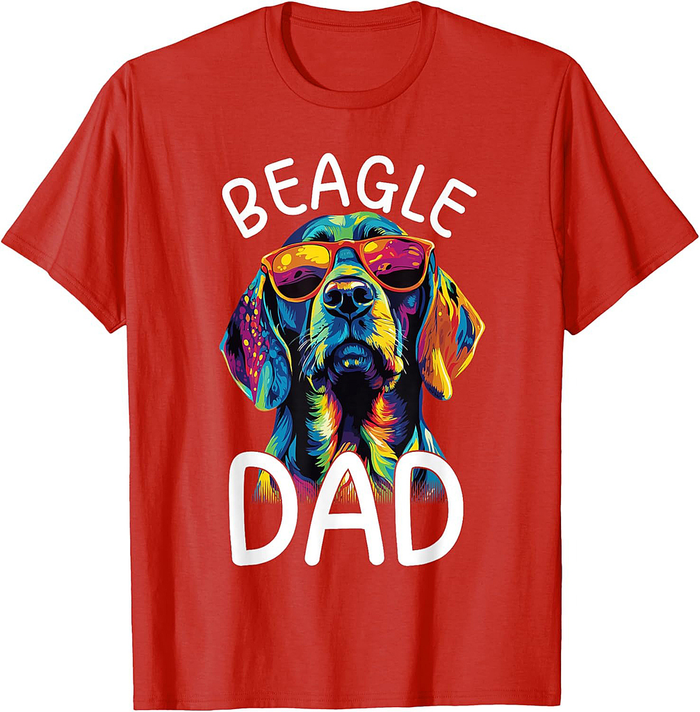 Beagle Lovers Pop Art Mens Beagle Dad T-Shirt