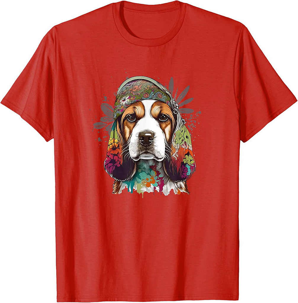 Funny Beagle Dog Hippie T-Shirt