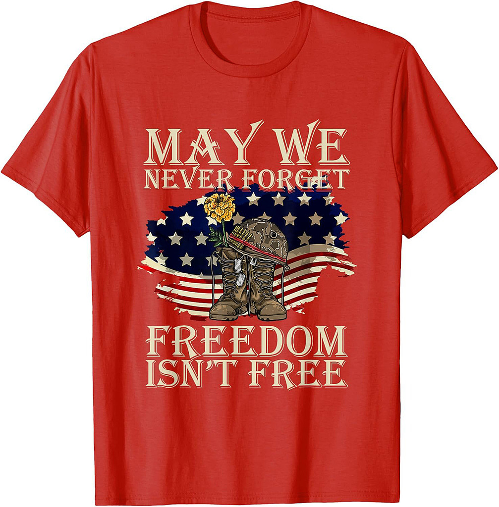 May We Never Forget Freedom Isnt Free Veterans Day T-Shirt