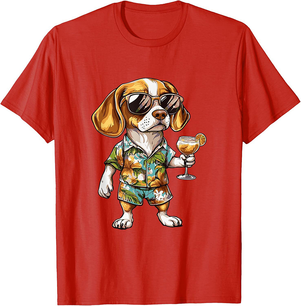Funny Beagle Dog Comic Summer Vacation T-Shirt