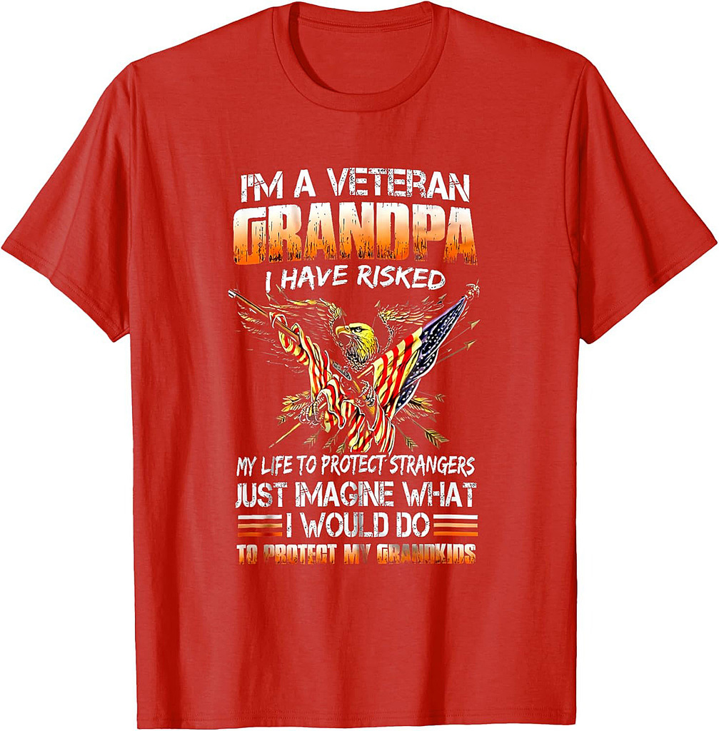 Veteran Grandpa Proud Vet Grandfather Fathers Day T-Shirt