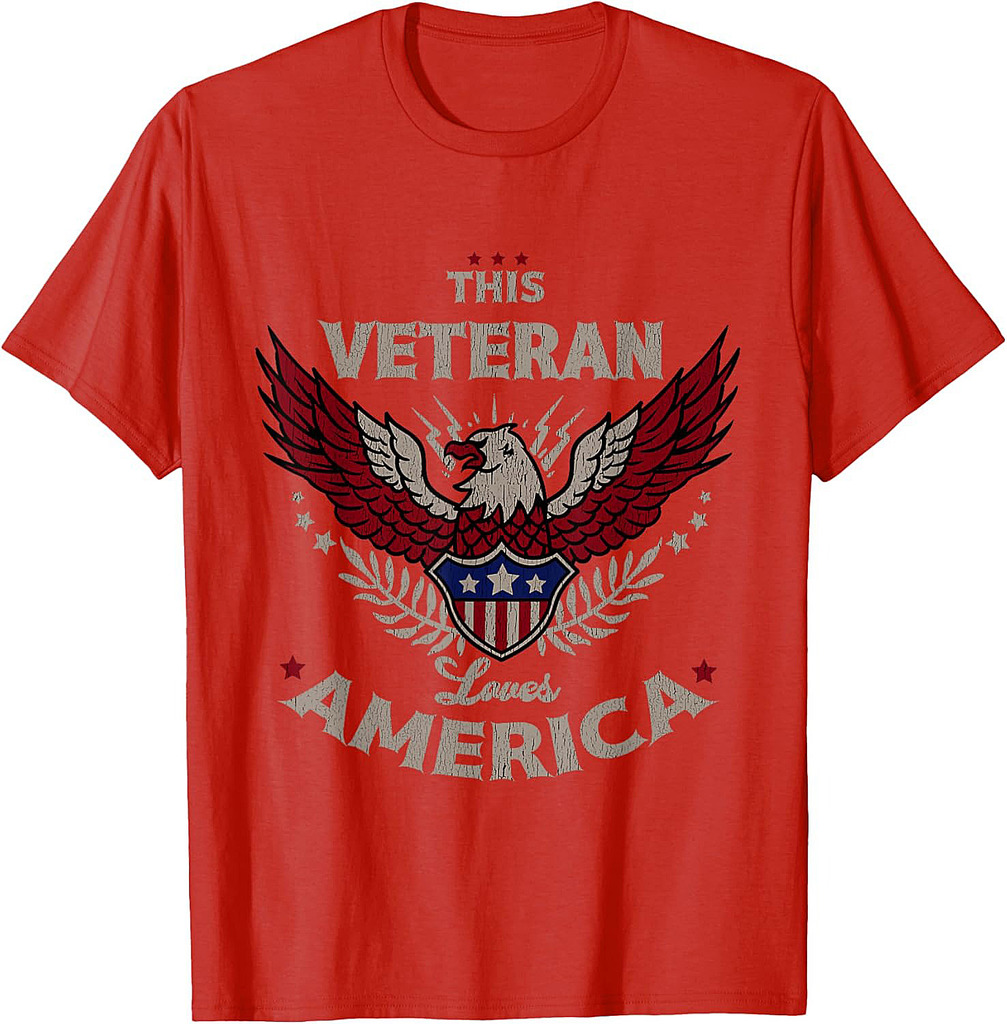 This Veteran Loves America Patriotic Bald Eagle USA Flag T-Shirt
