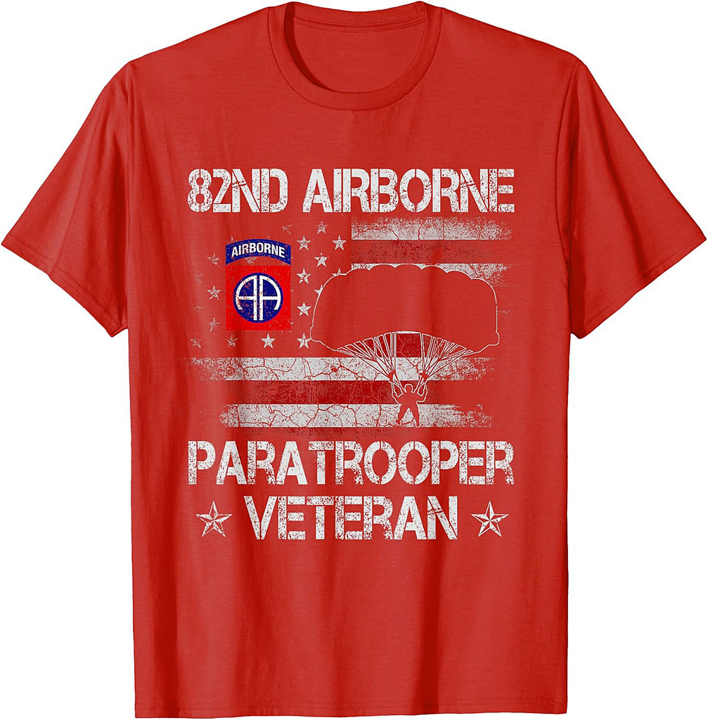82nd Airborne Paratrooper Veteran Flag Tshirt, Veterans Day T-Shirt