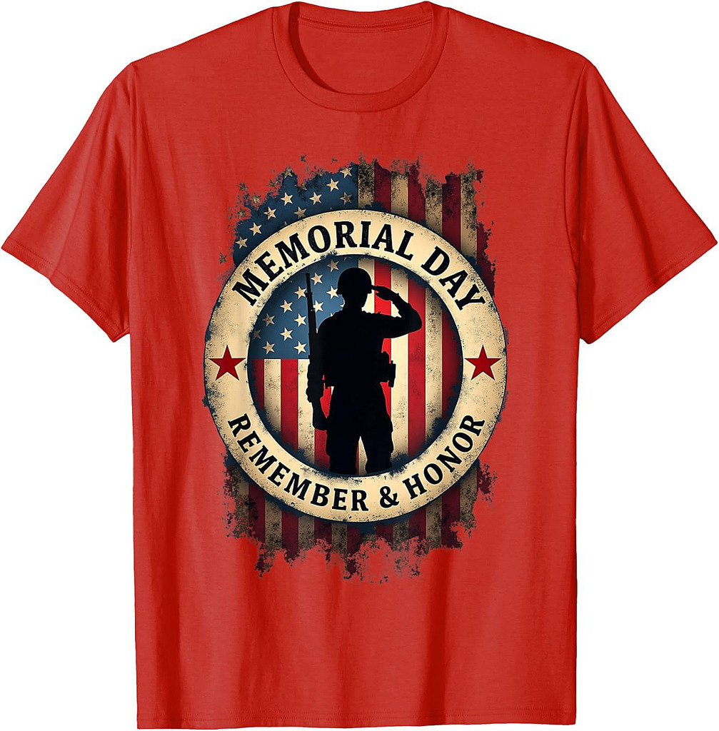 Remember & Honor Partiotic Veterans Memorial Day T-Shirt