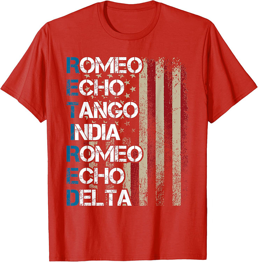 Phonetic Alphabet Retired Veteran Retirement Army Military T-Shirt