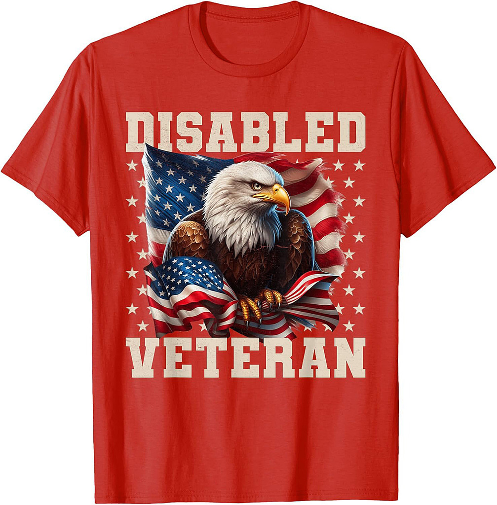 Disabled Veteran American Flag Military Soldier Veterans Day T-Shirt
