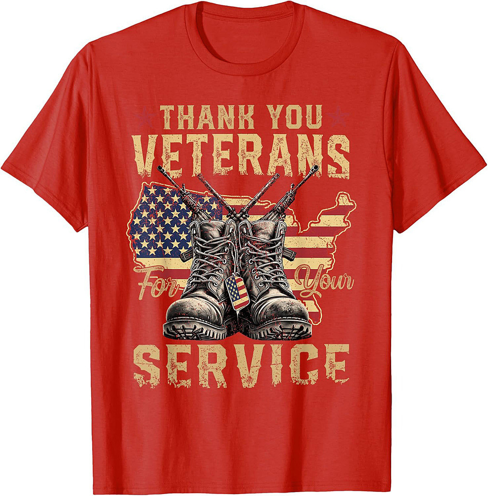 Thank You For Your Service Patriotic Veterans Day 4th July T-Shirt