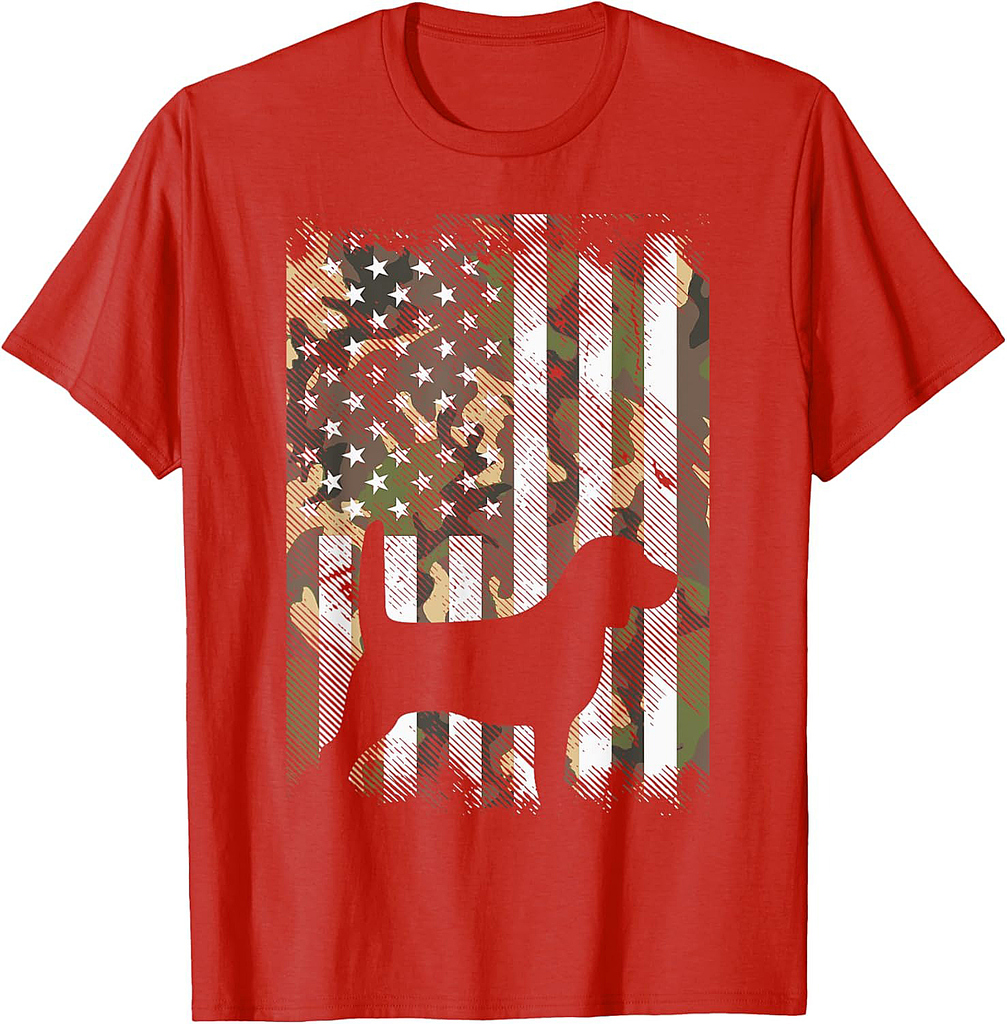 Camo Flag Beagle Vintage Animal Pet Hound Dog Patriotic Gift T-Shirt for Women Men
