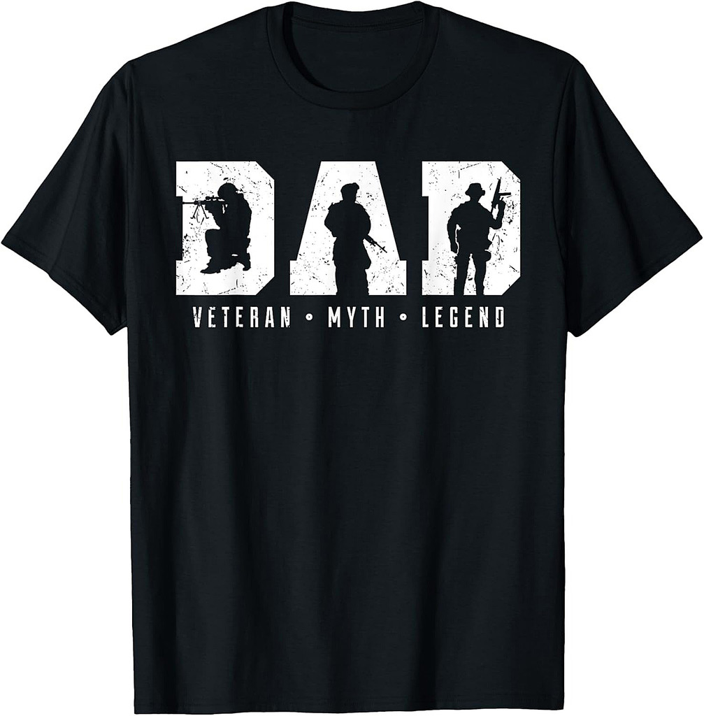 Dad Veteran Myth Legend Dad Military Father Gift T-Shirt