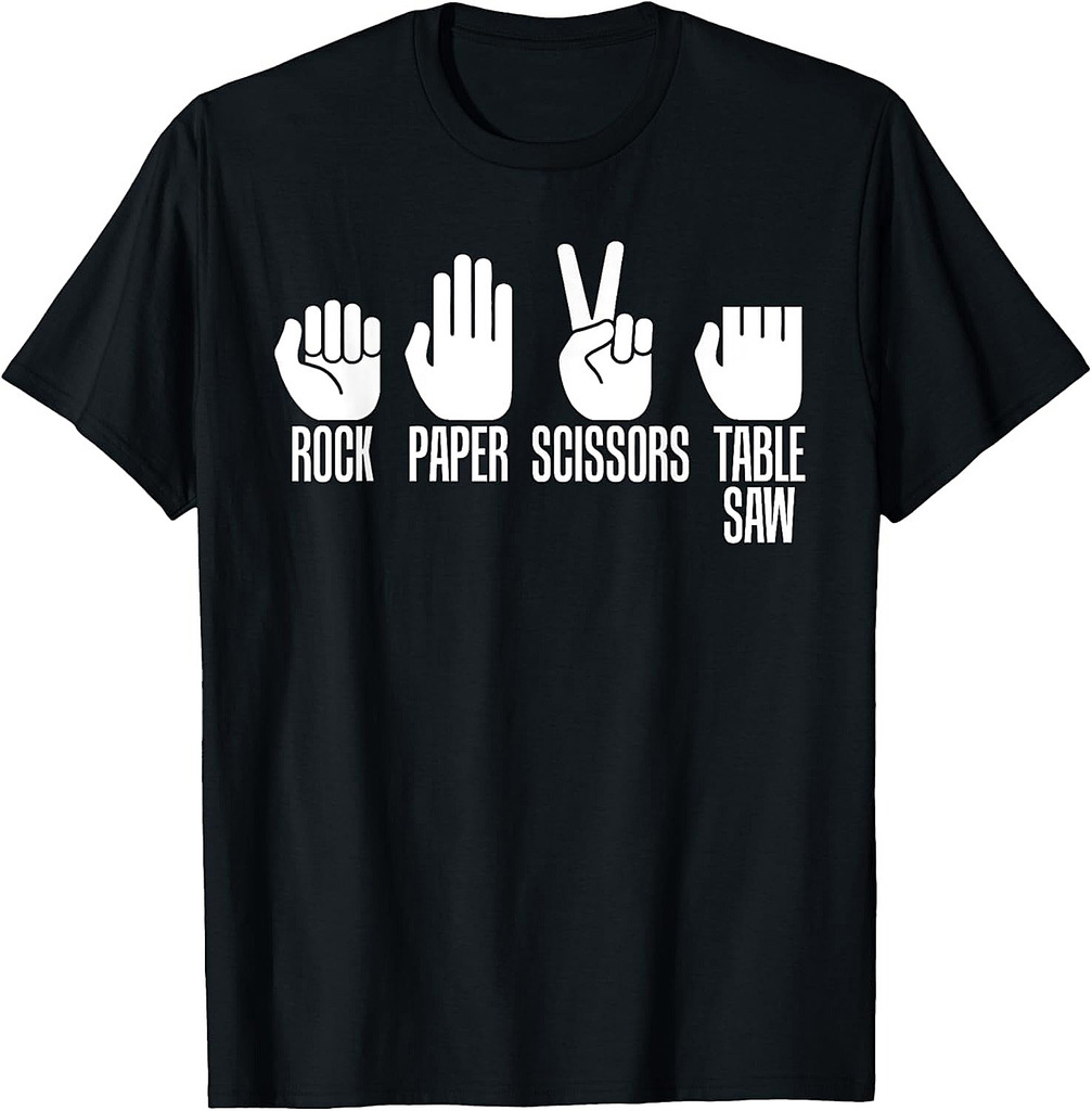 Carpenters Rock Paper Scissor Table Saw Fathers Day T-Shirt