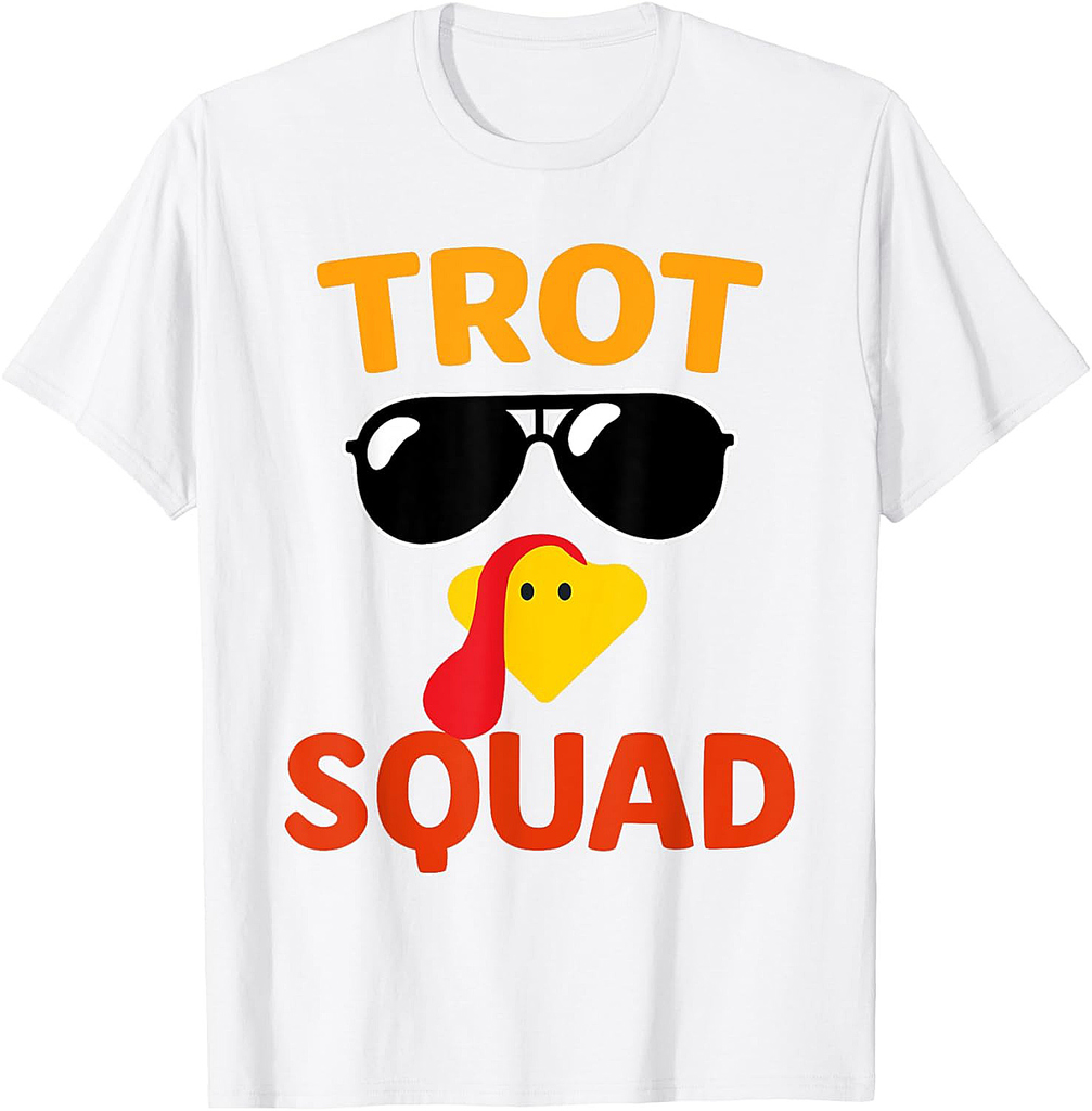 Turkey Trot Squad Funny Thanksgiving Running Family Marathon T-Shirt