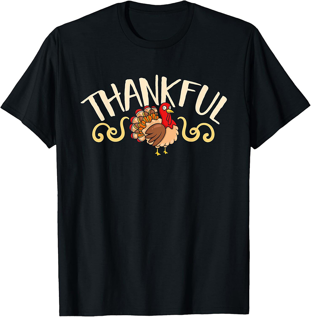 Family Matching Thanksgiving Funny Thankful Turkey T-Shirt