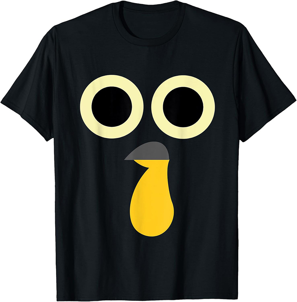 Art Deco Funny Thanksgiving Turkey Face T-Shirt