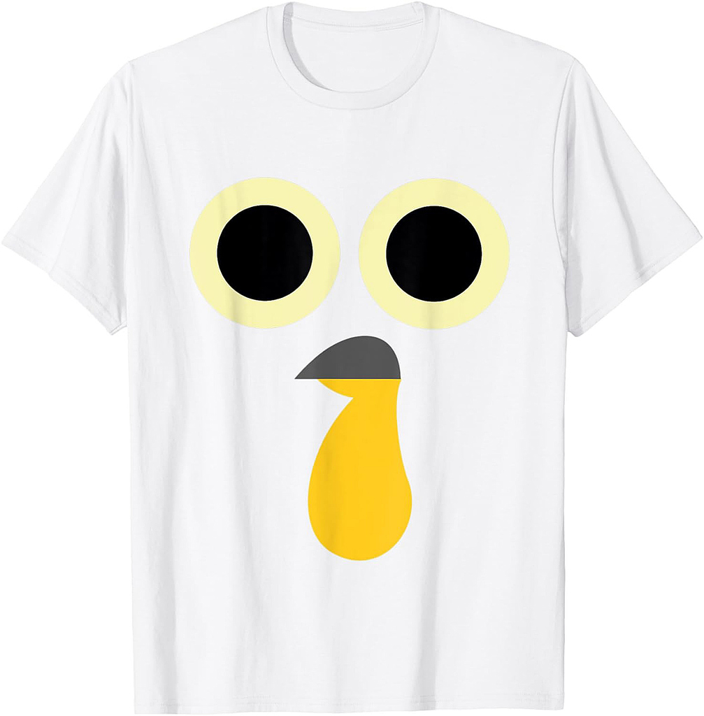Art Deco Funny Thanksgiving Turkey Face T-Shirt