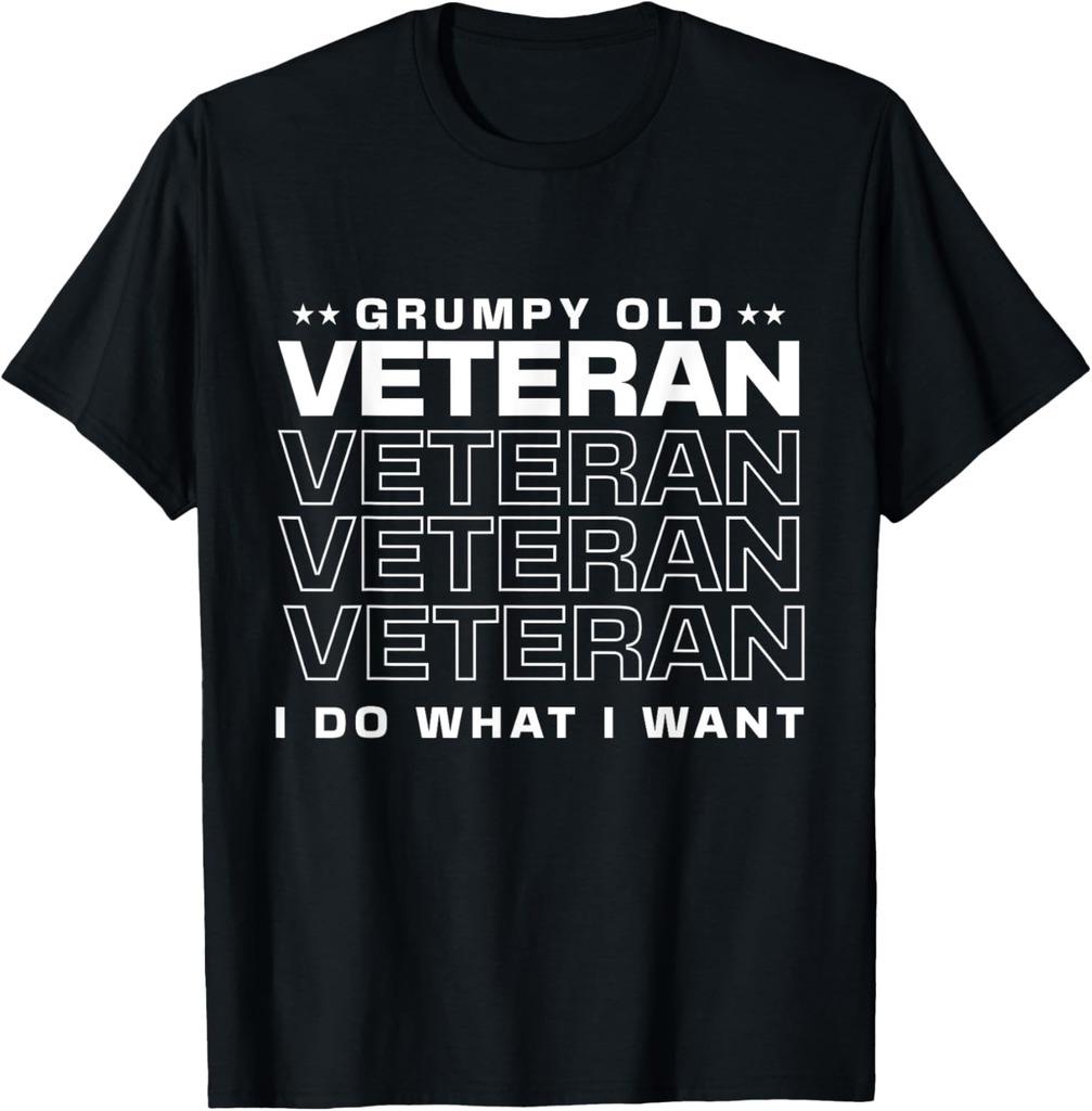 Military Veteran Do What I Want Flag Grumpy Old Vet T-Shirt
