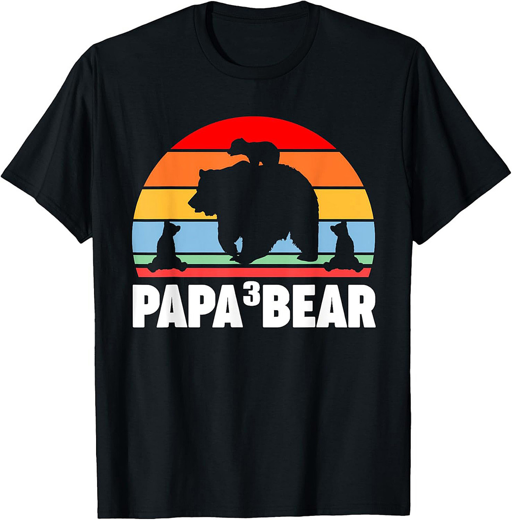 Mens Papa 3 Bear Dad T-Shirt
