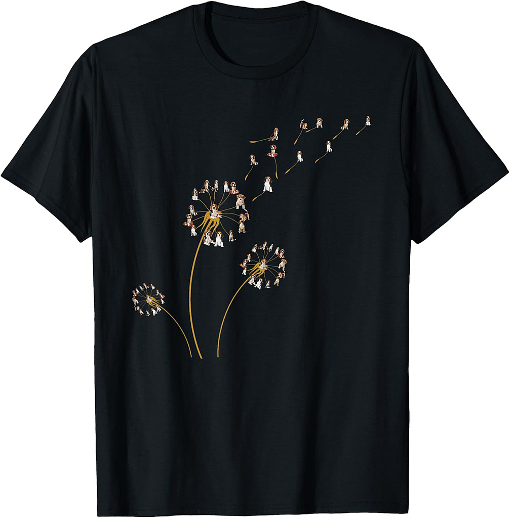 Beagle Dogs Dandelion Flower Dog Lovers Animal Lovers Women T-Shirt