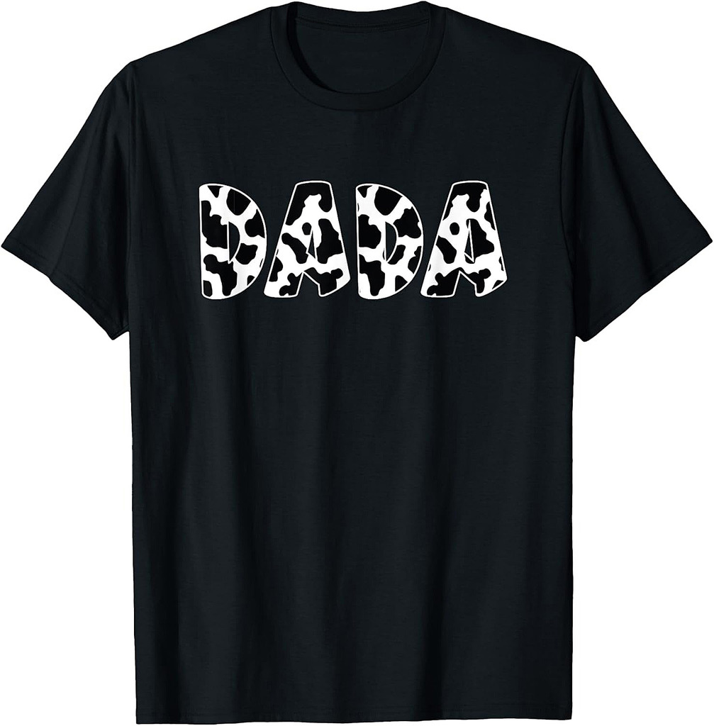 Dada Cow Print Cow Pattern Father's Day T-Shirt