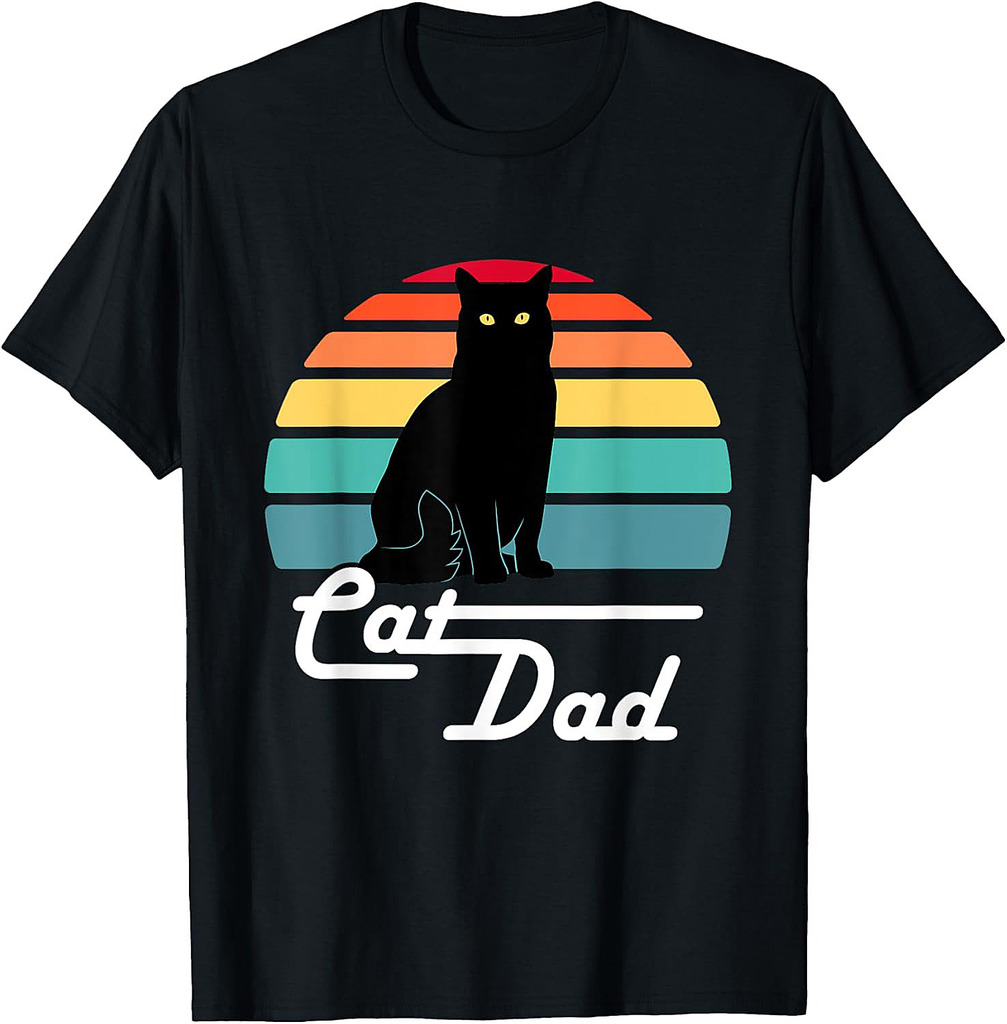 Cat Dad  Vintage Style Cat Lover Gift Father's Day  T-Shirt