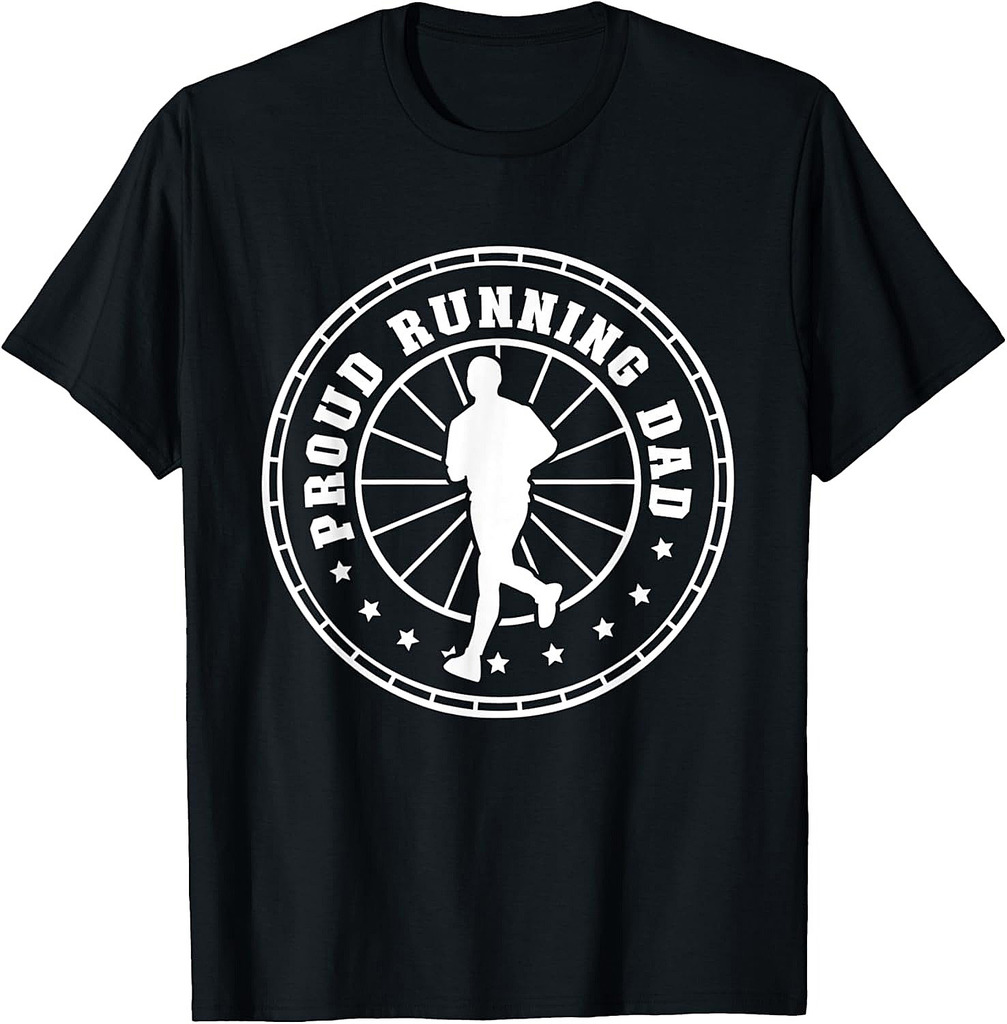 Proud Running Dad Daddy Jogging Father Papa Father's Day T-Shirt