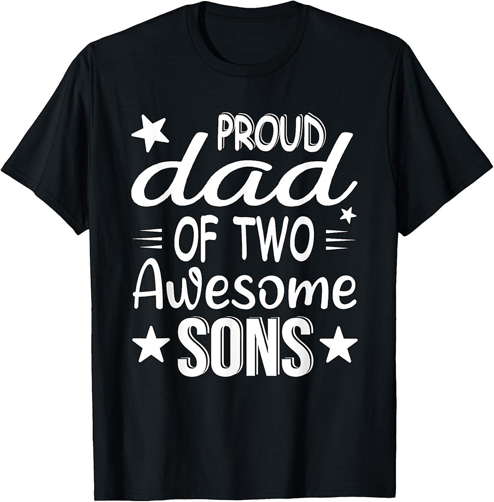 Men Dad Of 2 Boys Two Sons Father's Day T-Shirt