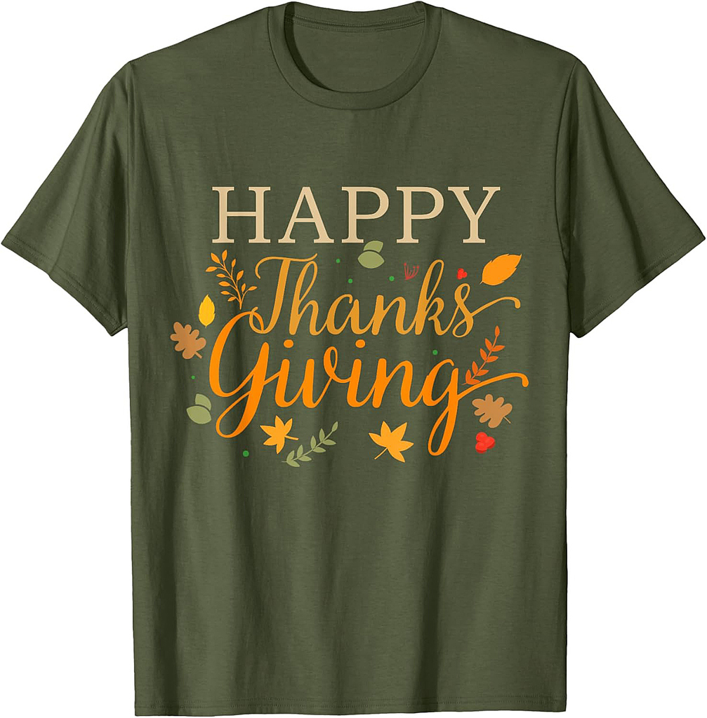 Happy thanksgiving autumn fall leaves for holiday season T-Shirt
