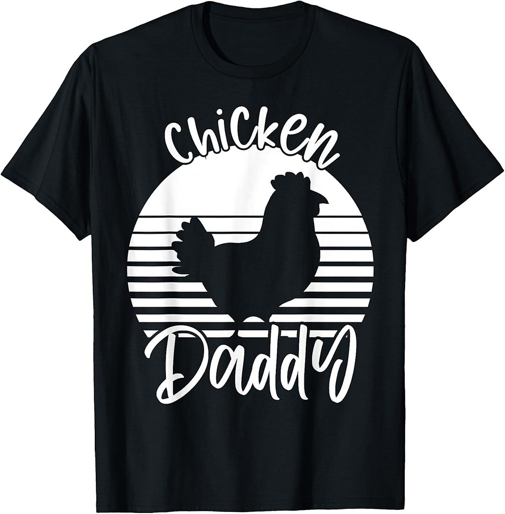 Chicken Daddy Vintage Rooster For Dad Farmer Fathers Day T-Shirt
