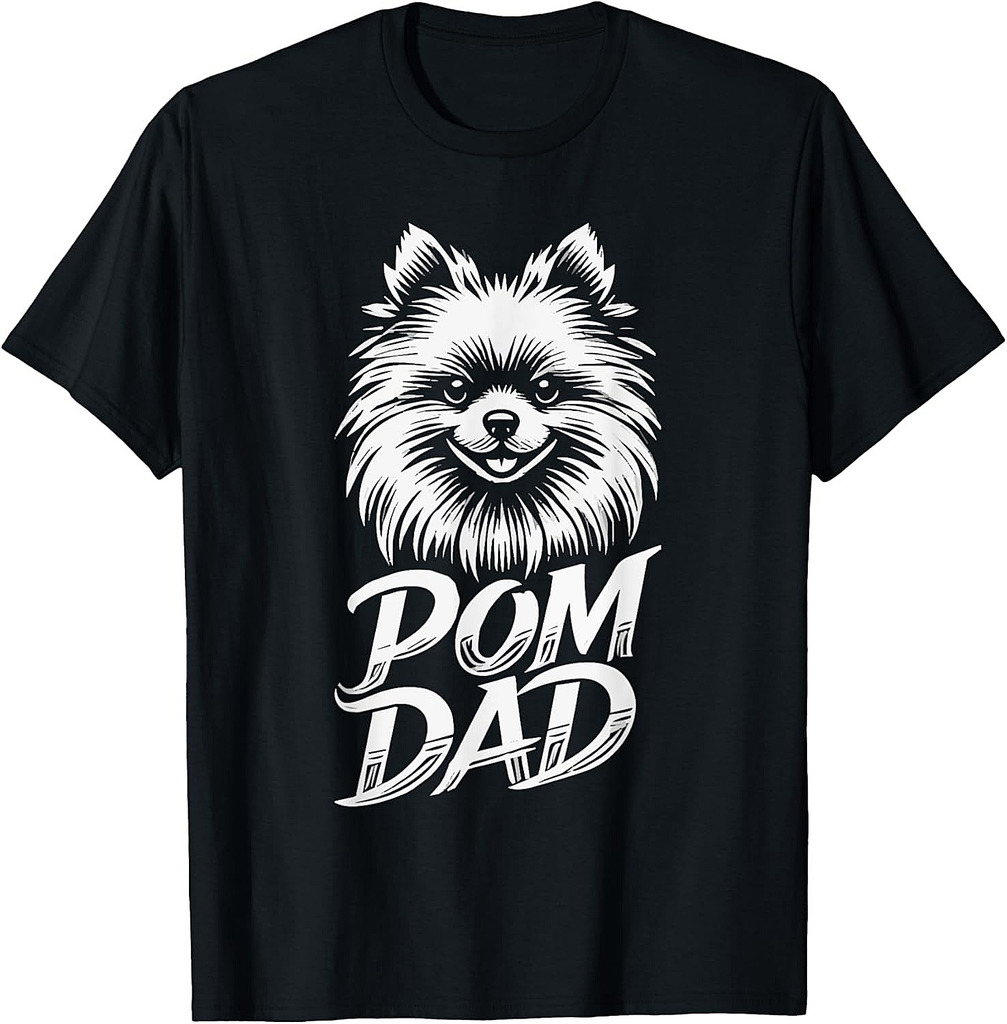 Pom Dad Pomeranian Pet Puppy Dad Love T-Shirt