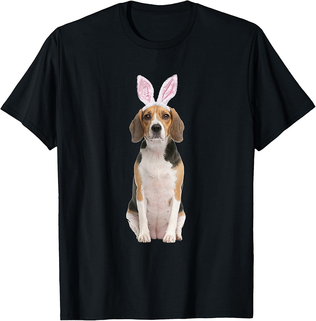 Beagle Wearing Easter Bunny Ears Dog Men Women T-Shirt